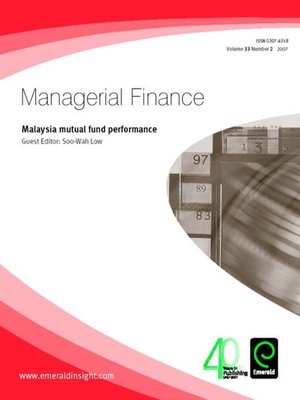 cover image of Managerial Finance, Volume 33, Issue 2